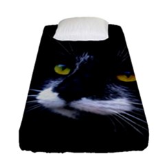 Face Black Cat Fitted Sheet (single Size) by BangZart