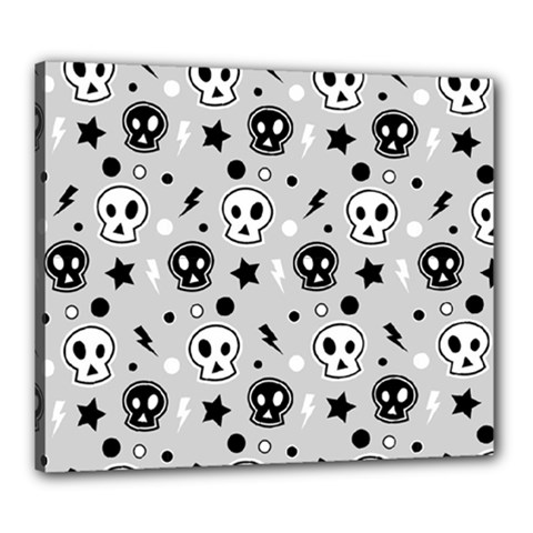 Skull Pattern Canvas 24  X 20  by BangZart