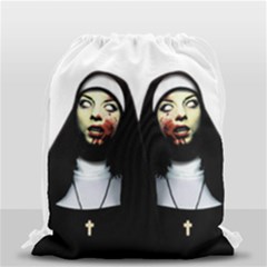 Horror Nuns Drawstring Bag (small) by Valentinaart