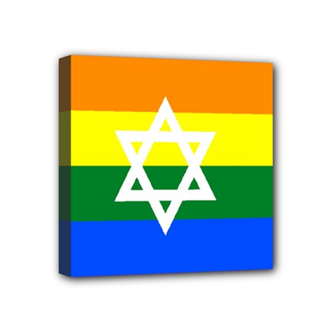 Gay Pride Israel Flag Mini Canvas 4  X 4  by Valentinaart