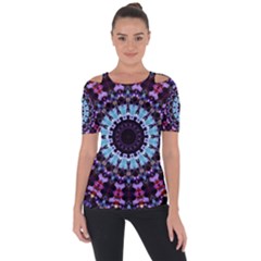 Kaleidoscope Mandala Purple Pattern Art Short Sleeve Top by paulaoliveiradesign