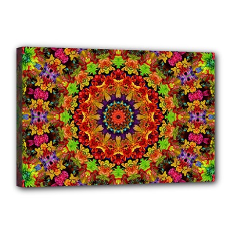 Fractal Mandala Abstract Pattern Canvas 18  X 12  by paulaoliveiradesign