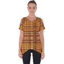 Plaid Pattern Cut Out Side Drop Tee View1