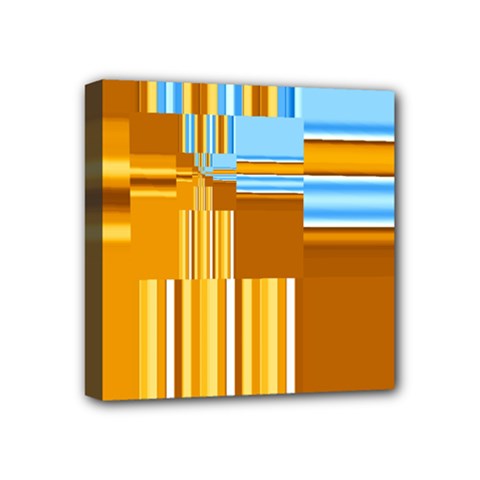 Endless Window Blue Gold Mini Canvas 4  X 4  by designworld65