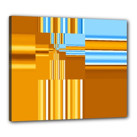 Endless Window Blue Gold Canvas 24  X 20  by designworld65