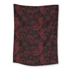 Dark Red Flourish Medium Tapestry by gatterwe