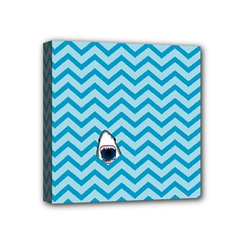 Chevron Shark Pattern Mini Canvas 4  X 4  by emilyzragz
