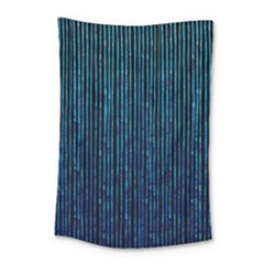 Stylish Abstract Blue Strips Small Tapestry by gatterwe