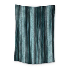 Stylish Frost Blue Strips Small Tapestry by gatterwe