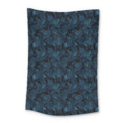 Blue Flower Glitter Look Small Tapestry by gatterwe