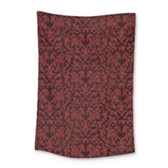 Red Glitter Look Floral Small Tapestry by gatterwe