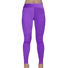Purple Skin Leather Texture Pattern Classic Yoga Leggings by paulaoliveiradesign
