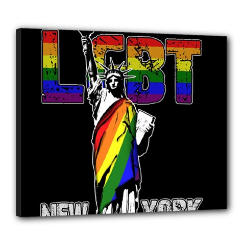 Lgbt New York Canvas 24  X 20  by Valentinaart