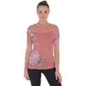 Flower Illustration Rose Floral Pattern Short Sleeve Top View1