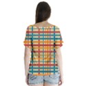 Plaid Pattern V-Neck Flutter Sleeve Top View2