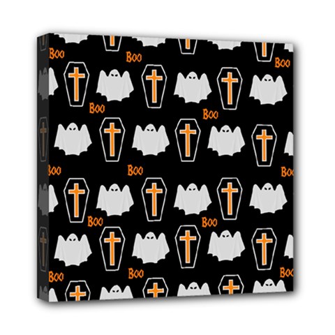Ghost And Chest Halloween Pattern Mini Canvas 8  X 8  by Valentinaart