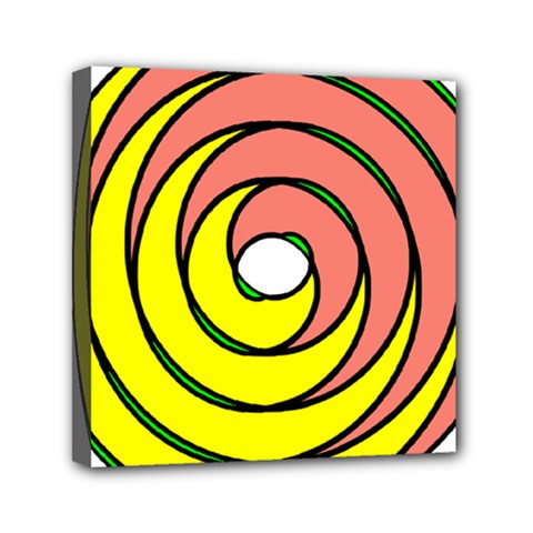 Double Spiral Thick Lines Circle Mini Canvas 6  X 6  by Mariart