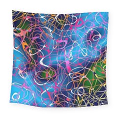 Background Chaos Mess Colorful Square Tapestry (large) by Nexatart