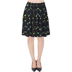 Splatter Abstract Dark Pattern Velvet High Waist Skirt by dflcprints