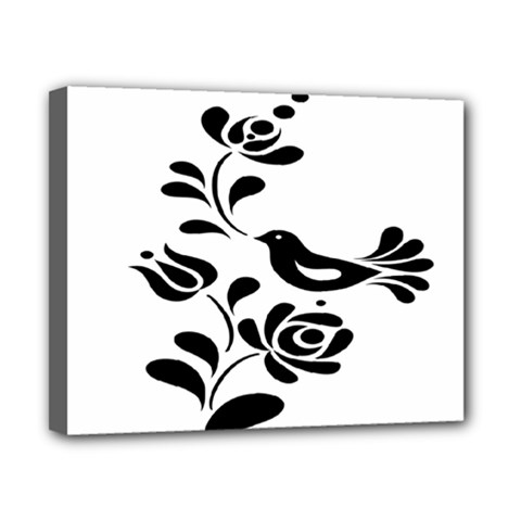 Birds Flower Rose Black Animals Canvas 10  X 8  by Mariart