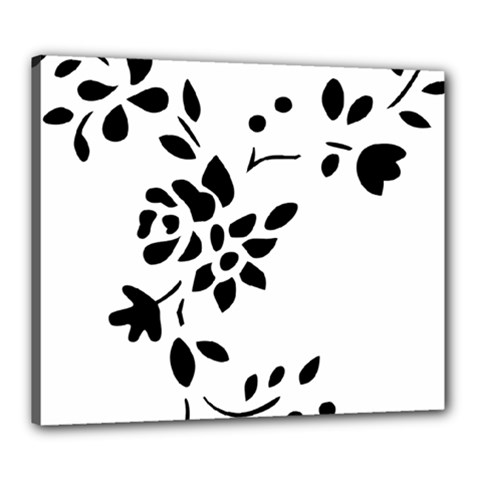 Flower Rose Black Sexy Canvas 24  X 20  by Mariart