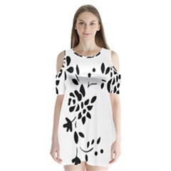 Flower Rose Black Sexy Shoulder Cutout Velvet  One Piece by Mariart