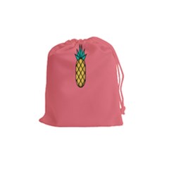Pineapple Fruite Minimal Wallpaper Drawstring Pouches (medium)  by Mariart