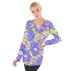 Donuts Pattern Tie Up Tee by ValentinaDesign