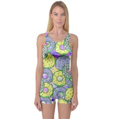 Donuts Pattern One Piece Boyleg Swimsuit by ValentinaDesign