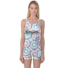Donuts Pattern One Piece Boyleg Swimsuit by ValentinaDesign