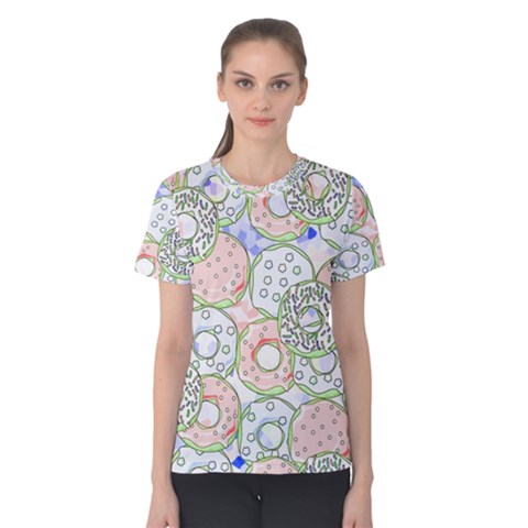 Donuts Pattern Women s Cotton Tee by ValentinaDesign