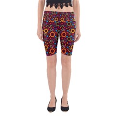 70s Pattern Yoga Cropped Leggings by ValentinaDesign