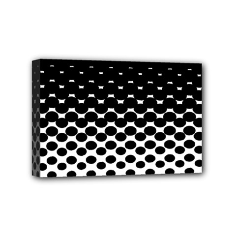 Gradient Circle Round Black Polka Mini Canvas 6  X 4  by Mariart
