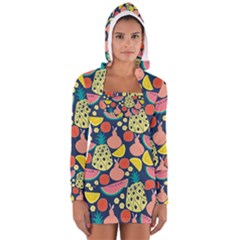 Fruit Pineapple Watermelon Orange Tomato Fruits Long Sleeve Hooded T-shirt by Mariart