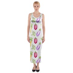 Vegetable Pattern Carrot Fitted Maxi Dress by Mariart