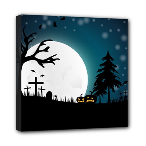 Halloween Landscape Mini Canvas 8  X 8  by Valentinaart