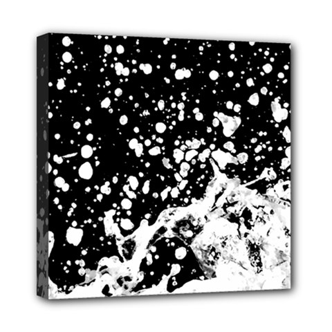 Black And White Splash Texture Mini Canvas 8  X 8  by dflcprints
