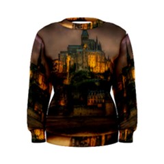 Mont St Michel Sunset Island Church Women s Sweatshirt by Nexatart