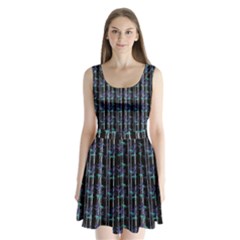 Bamboo Pattern Split Back Mini Dress  by ValentinaDesign