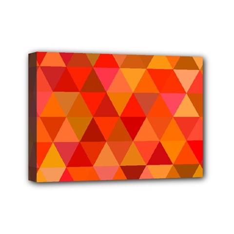 Red Hot Triangle Tile Mosaic Mini Canvas 7  X 5  by Nexatart