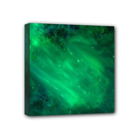 Green Space All Universe Cosmos Galaxy Mini Canvas 4  X 4  by Nexatart