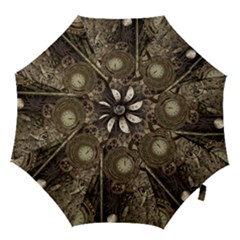 Stemapunk Design With Clocks And Gears Hook Handle Umbrellas (small) by FantasyWorld7