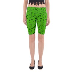 Fish Bones Pattern Yoga Cropped Leggings by ValentinaDesign
