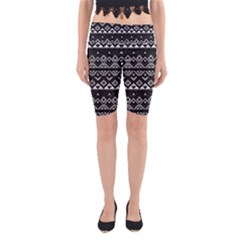 Aztec Influence Pattern Yoga Cropped Leggings by ValentinaDesign