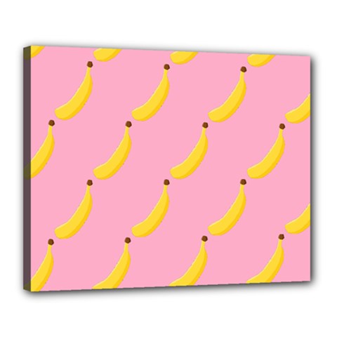 Banana Fruit Yellow Pink Canvas 20  X 16  by Mariart
