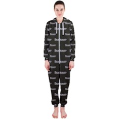 Beauty Moments Phrase Pattern Hooded Jumpsuit (ladies)  by dflcprints