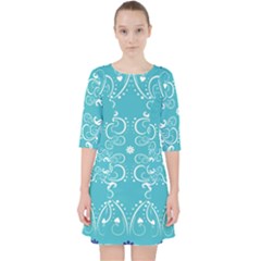 Repeatable Patterns Shutterstock Blue Leaf Heart Love Pocket Dress by Mariart
