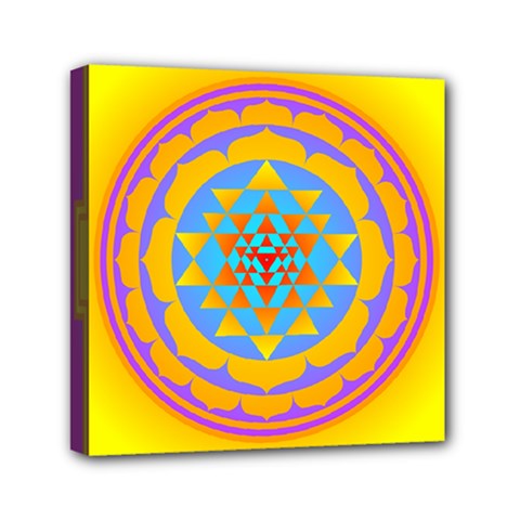 Triangle Orange Pink Mini Canvas 6  X 6  by Mariart