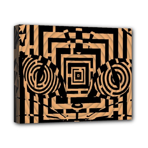 Wooden Cat Face Line Arrow Mask Plaid Canvas 10  X 8  by Mariart