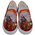 Steampunk, Wonderful Wild Steampunk Horse Men s Canvas Slip Ons View1